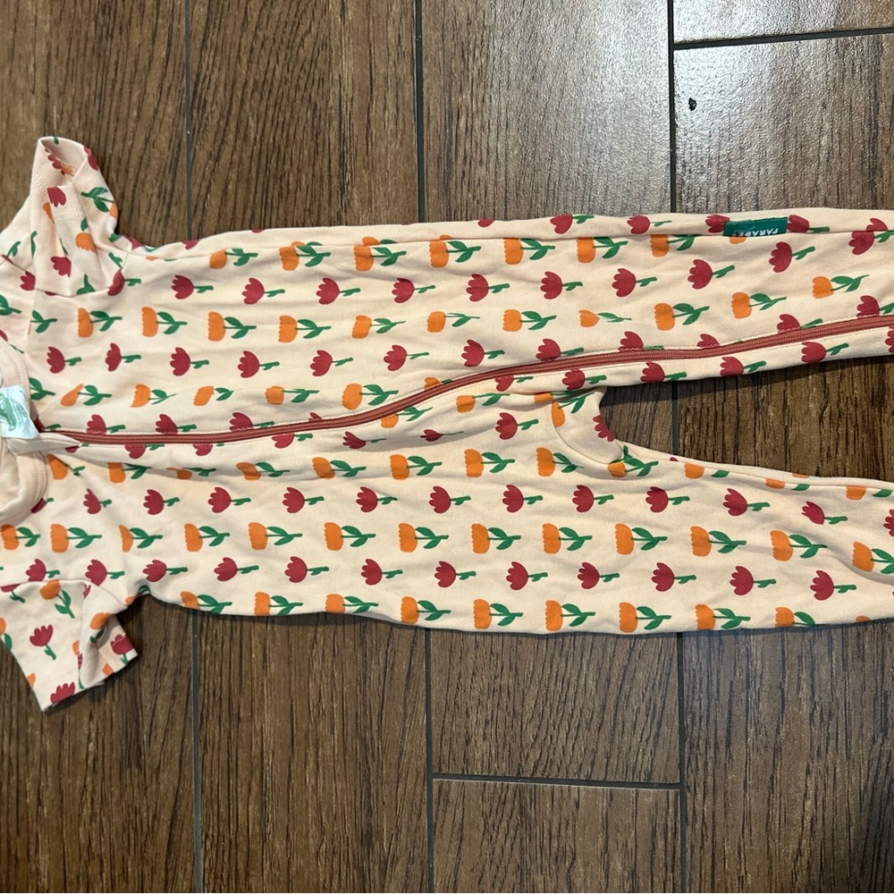 Floral Baby Jumpsuit with Zipper